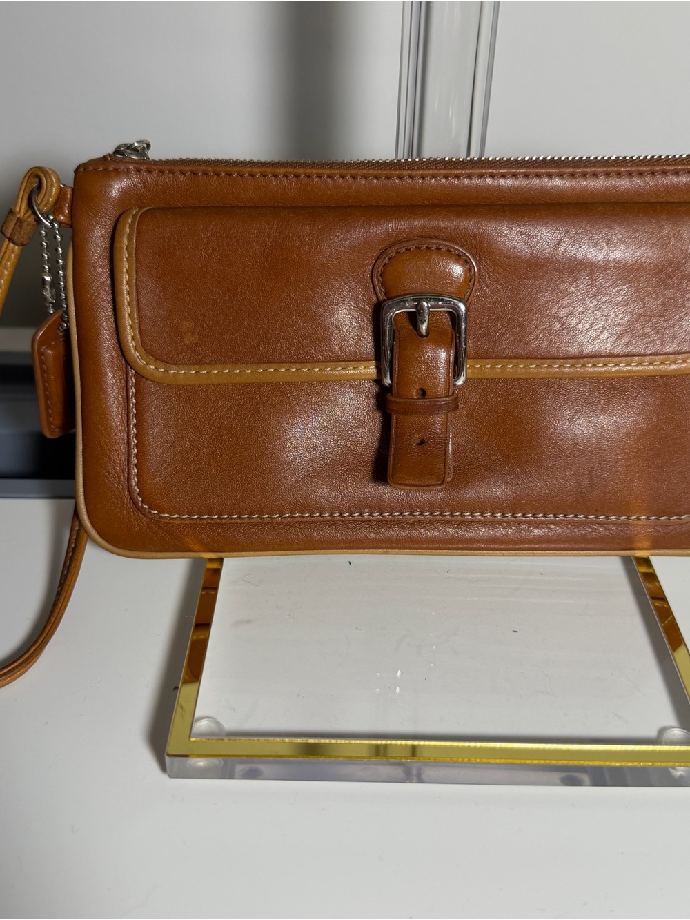 Vintage Coach Brown Leather Wristlet